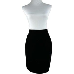 Valentino Studio Women’s Black Velvet Quiet Luxury Designer Pencil‎ Skirt W27